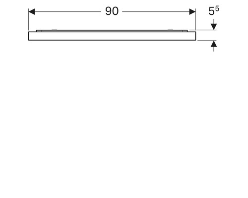 Technische Zeichnung mit Maßangaben: 90 und 5