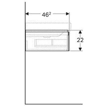 Meuble sous vasque GEBERIT Xeno² blanc haute brillance 1 coulisse pour 90 cm gauche 500514011