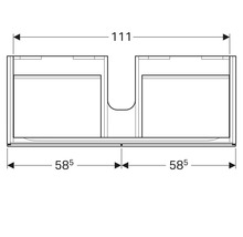 Meuble sous vasque GEBERIT Xeno² blanc haute brillance 2 coulisses avec amortisseur pour 120 cm 500517011