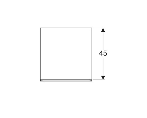 Technische Zeichnung eines Produkts mit der Maßangabe 45 Millimeter.