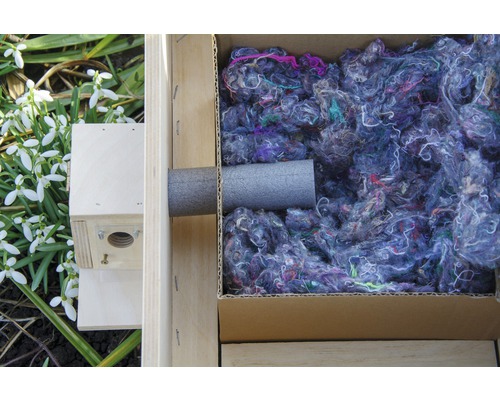 Nistkasten mit Nistmaterial