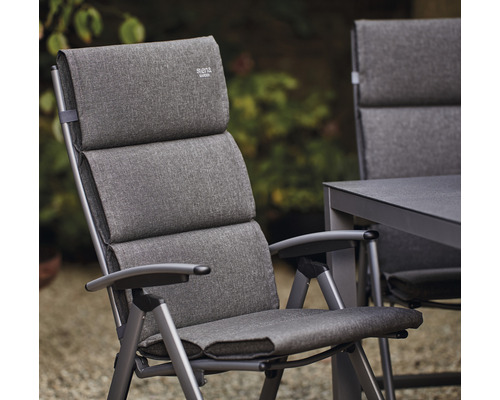 Fauteuil de jardin avec revêtement textile et dossier réglable