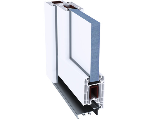 Vue en coupe d''une fenêtre en plastique