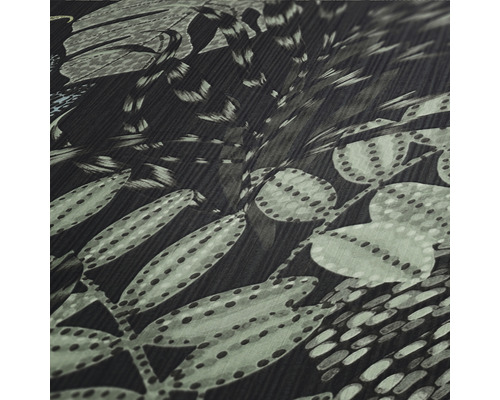 Vue détaillée d''un papier peint foncé avec impression de feuilles