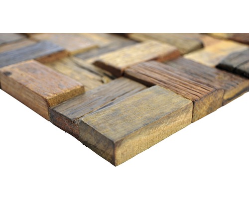 Mosaikfliese aus Holz