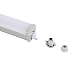 Réglette fluorescente LED pour pièce humide IP65 1x48W 6100 lm 4000 K blanc neutre Lxh 1525x54 mm
