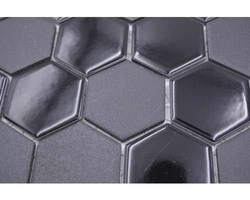 Carreaux de mosaïque hexagonaux dans deux tons de gris différents