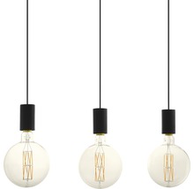 Suspension avec trois ampoules et suspension noire