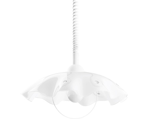 Weisse Hängelampe mit Lampenschirm