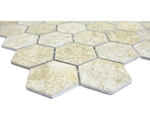 Détail de carreaux hexagonaux en grès cérame