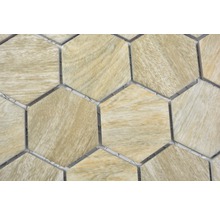 Carreau de mosaïque hexagonal aspect bois