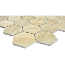 Filet de carreaux de mosaïque hexagonaux aspect bois