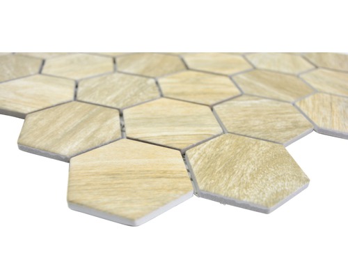 Filet de carreaux de mosaïque hexagonaux aspect bois