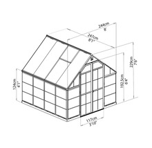 Serre Palram – Canopia Balance 8x8 244 x 247 cm argent