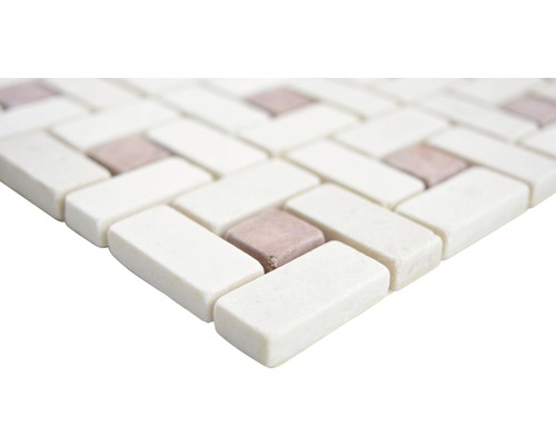 Tapis de mosaïque avec pierres rectangulaires et carrées