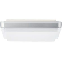 Plafonnier extérieur LED IP65 12W 1500 lm 3000 K blanc chaud hxlxL 48x280x280 mm Devora argent/blanc plastique-thumb-1