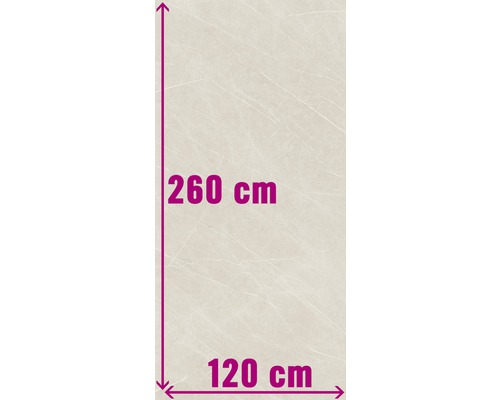 Carrelage XXL sol et mur en grès cérame fin Always Cream Pulido 120 x 260 cm