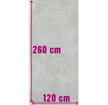 Fliesenmaß: 260 cm hoch und 120 cm breit