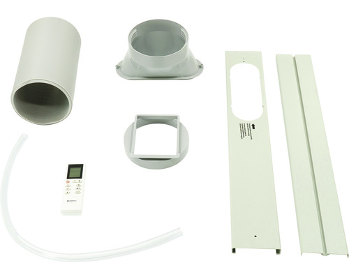 Zubehörset für Klimageräte mit Abluftschlauch, Fensterabdichtung, Adapter und Fernbedienung
