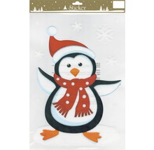 Autocollant de fenêtre pingouin avec bonnet et écharpe