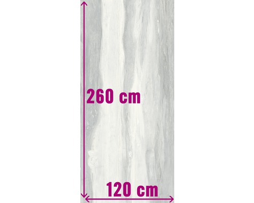 Carrelage XXL sol et mur en grès cérame fin Marblewood Perla poli 120 x 260 cm 7 mm