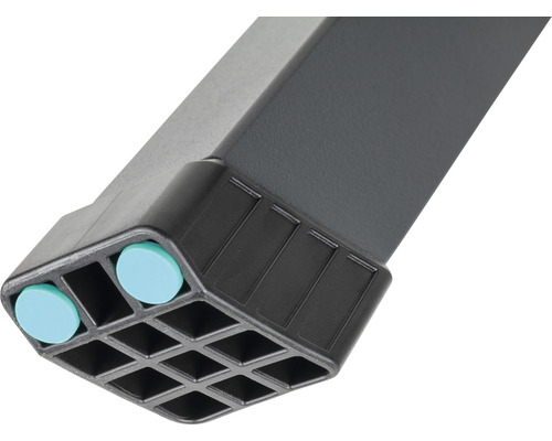 Vue détaillée d''un pied de table avec compensation de niveau