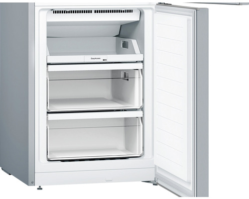 Gefrierschrank mit geöffneter Tür und Schubladen