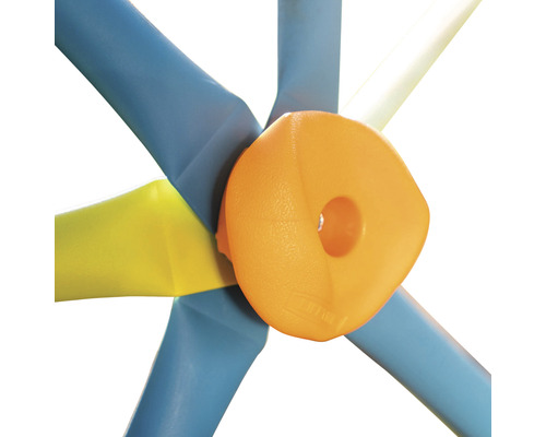 Detailansicht einer Spielzeugkuppel mit Verbindungsstück und Stangen