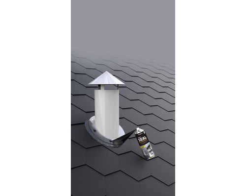 Dach mit Kamin und Dichtungsspray