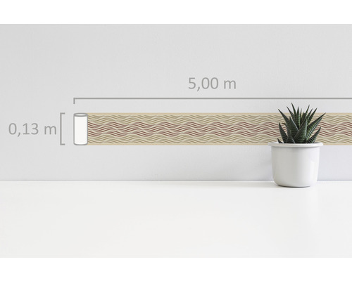 Sticker mural avec motif ondulé, 5,00 mètres de long et 0,13 mètre de large
