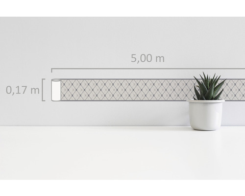 Bordure, 0,17 mètre de haut, 5,00 mètres de long