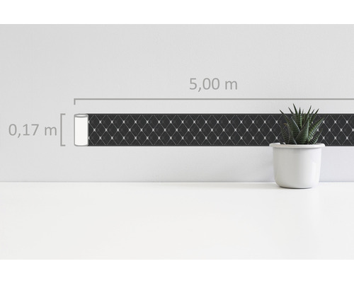 Film décoratif avec motif géométrique, longueur 5,00 mètres, largeur 0,17 mètre