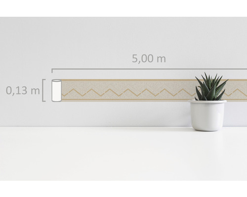 Bordure avec motif en zigzag, longueur 5,00 m et largeur 0,13 m