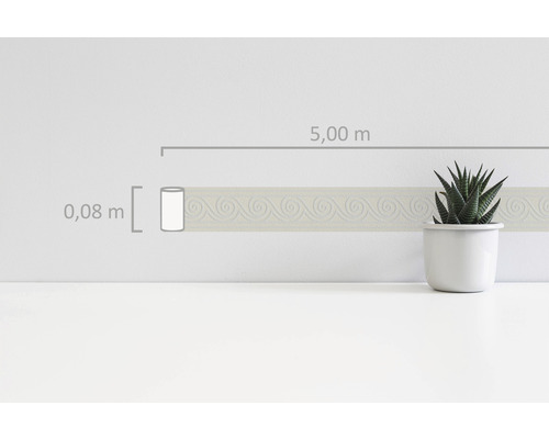 Wandbordüre mit Muster, Länge 5 Meter, Breite 0,08 Meter