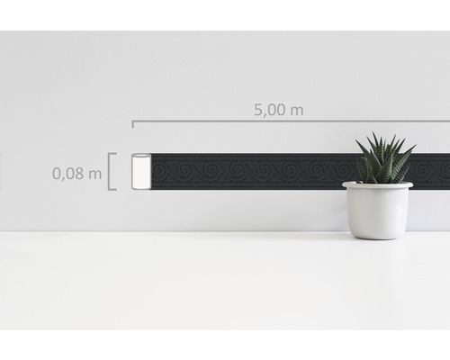 Bordüre mit grafischem Muster, 0,08 Meter hoch und 5,00 Meter lang
