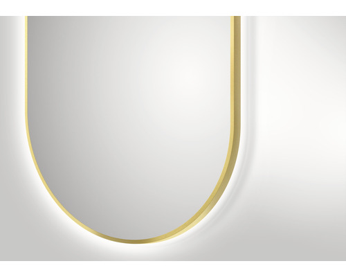 Miroir ovale avec cadre doré