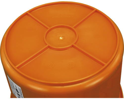 Kunststoffeimer, Draufsicht auf den Deckel