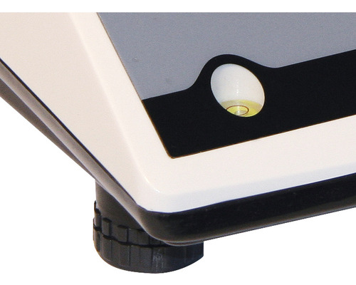 Wasserwaage und Stellfuß einer Messstation