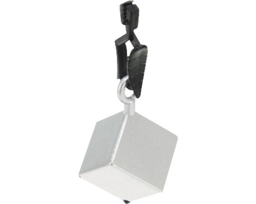 Cube métallique avec dispositif de suspension pour travaux de mesure