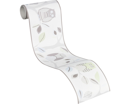 Bordure de papier peint avec des hiboux et des feuilles