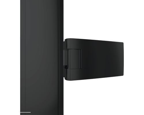 Schwarze Duschwand mit Scharnier