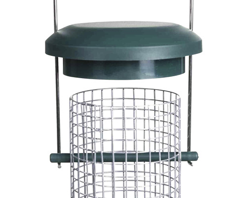 Mangeoire à oiseaux en treillis métallique avec toit