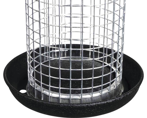 Mangeoire à oiseaux avec treillis métallique et coupelle de récupération