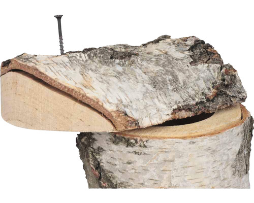 Birkenholz-Hocker mit Schraube