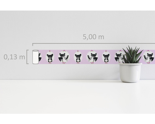 Bordure avec motif Chihuahua, 5 mètres de long et 0,13 mètre de large