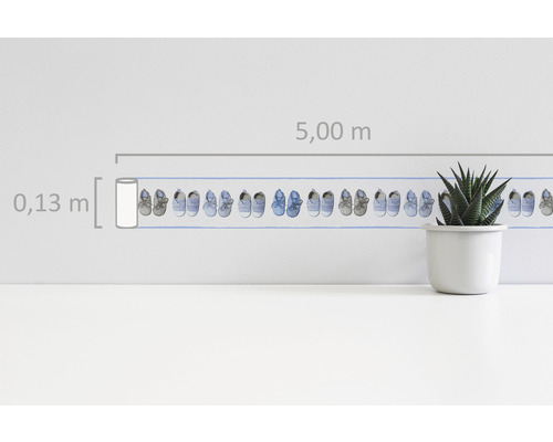 Bordure avec chaussures de bébé, 5,00 m x 0,13 m