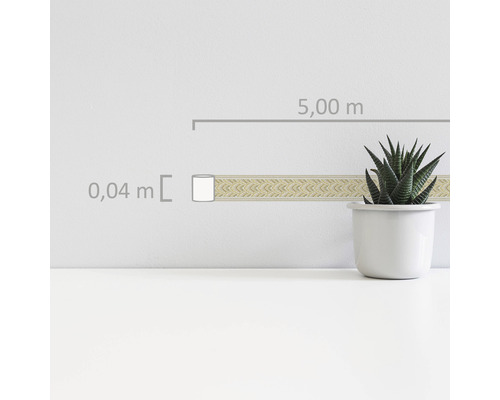 Bordure avec motif en zigzag, 5 mètres de long et 4 centimètres de large