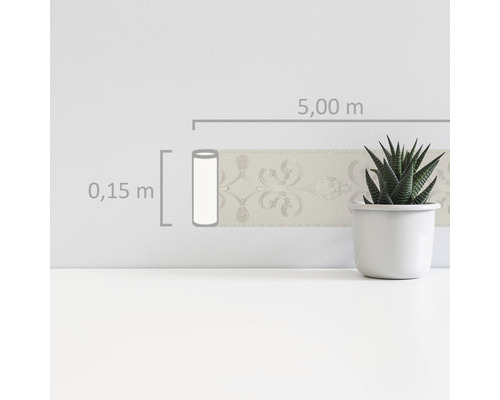 Bordure, 5,00 m x 0,15 m, avec motif de plantes