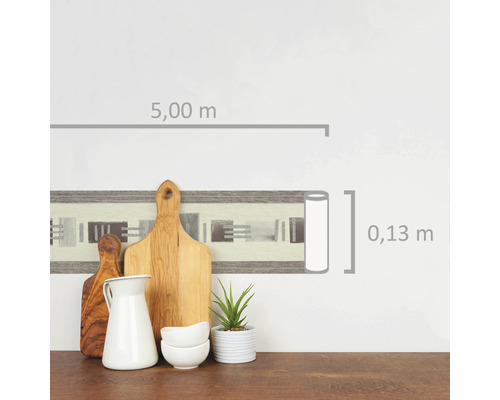 Bordure à motif géométrique, longueur 5,00 mètres, largeur 0,13 mètre