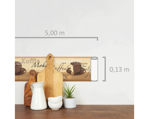 Bordure avec motif de café, longueur 5,00 m, largeur 0,13 m